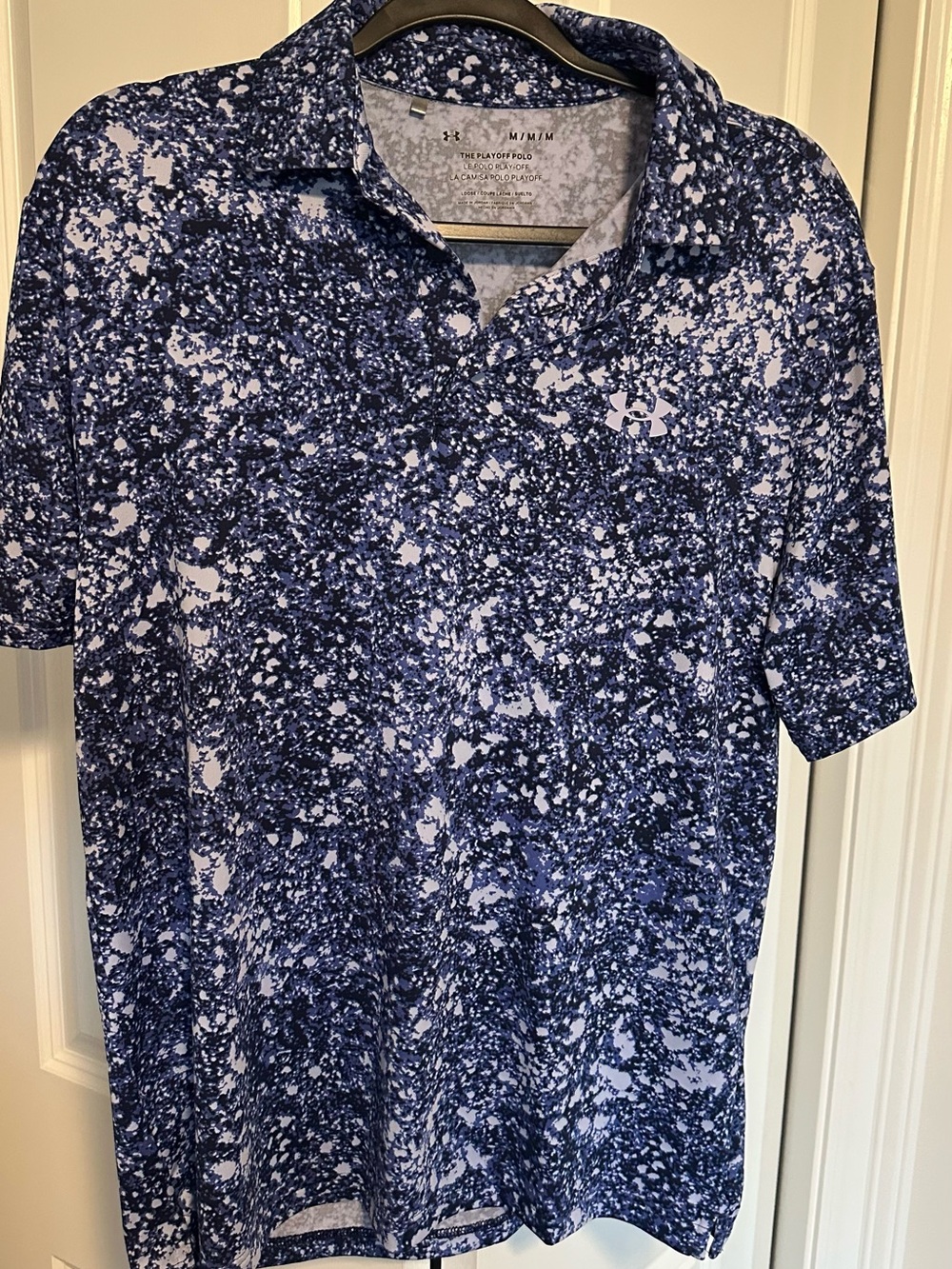 Under Armour Men’s Navy and White Splatter Polo Shirt